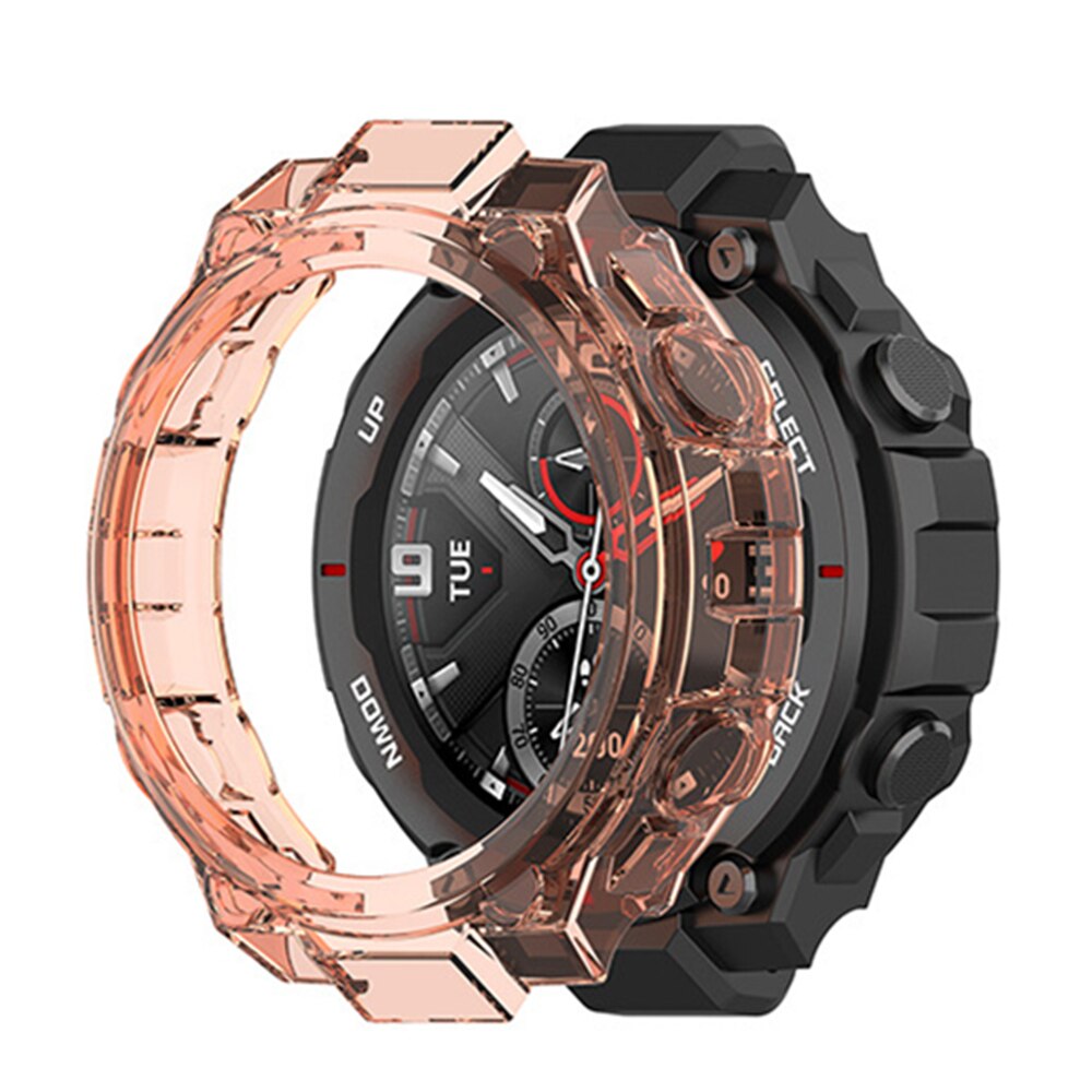 Doorschijnende Horloge Case Voor Amazfit T-Rex Horloge Beschermende Shell Bumper Frame Protector Voor Amazfit T-Rex Horloge accessoires: Orange
