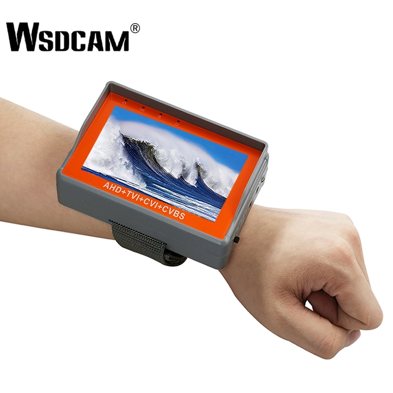4.3 Inch Wrist CCTV Tester 1080P Portable Camera Tester AHD TVI CVI CVBS Tester TFT LCD Analog Video Tester 12V Power Output