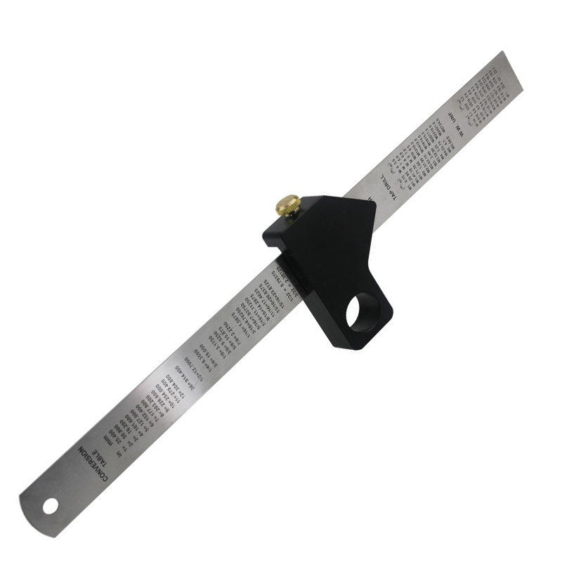 Carpintaria diy carpintaria ângulo scriber régua de aço posicionamento bloco linha scriber calibre liga alumínio para ferramentas medição: with ruler black