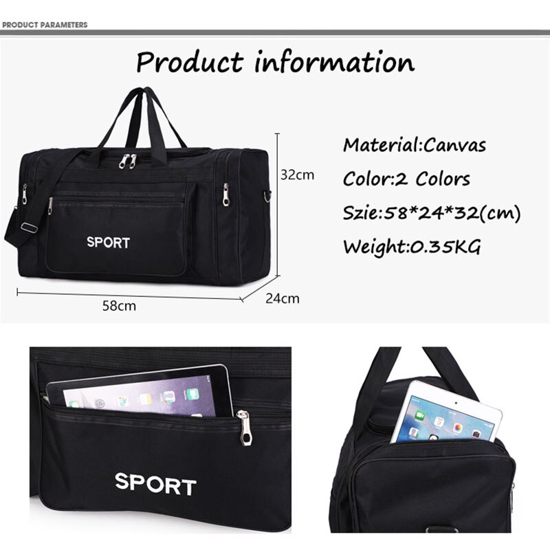Nylon-reisetasche, wochenend-sporttasche, große mehrzweck-handgepäcktasche für reisen, 40l reisetaschen