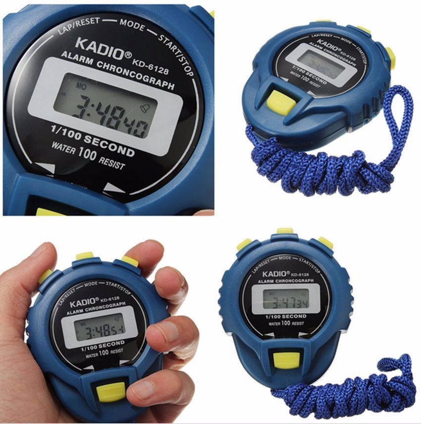 Lcd Chronograaf Digital Timer Stopwatch Sport Teller Kilometerteller Horloge Alarm #12