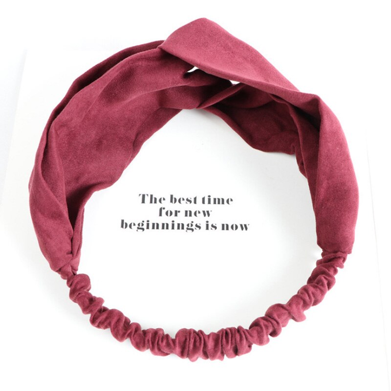 prinses haar accessoires Vrouwen Twist Hoofdband Haarband Tulband Elastische Hoofdband Bandage Haarband Gekruist Hoofdband: Wine Red