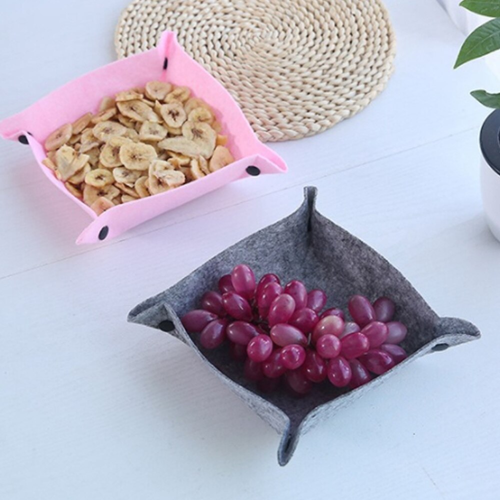 Enipate Felt Foldable Storage Trays for Dice Table Games Key Wallet Coin Box Tray Square Placemat Storage Box Desktop Decorative