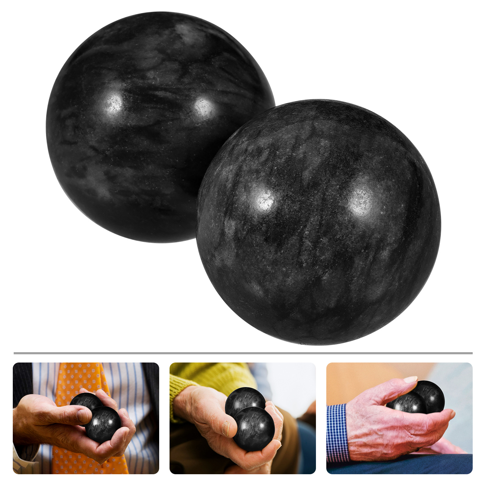 Stress Balls For Adults Balls Jade Hand Chinese Health Baoding Meditation Exercise Hands Relief Relax Sets Zen: Default Title