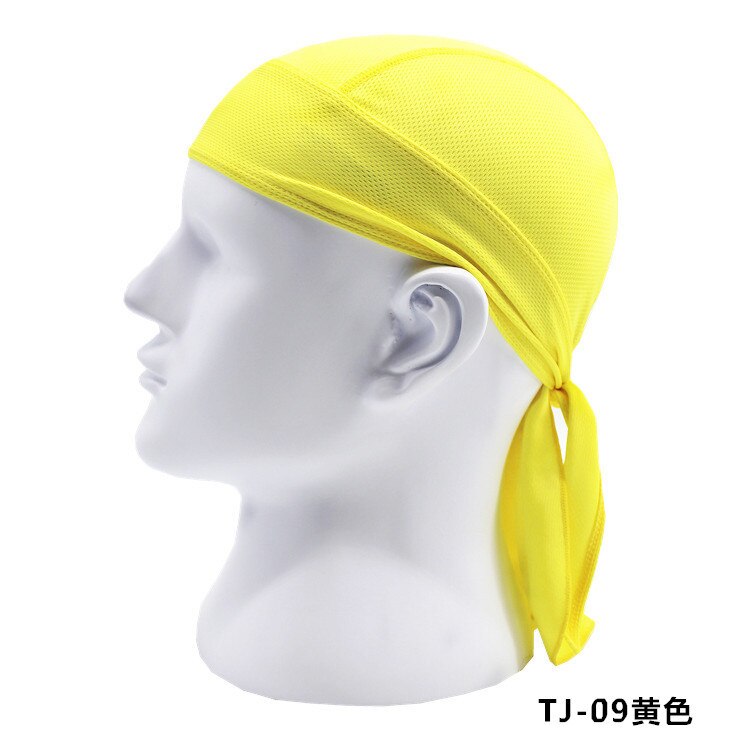 Outdoor Quick Dry Pure Cycling Cap Head Scarf Headscarf Headband Summer Men Running Riding Bandana Ciclismo Pirate Hat Hood: yellow