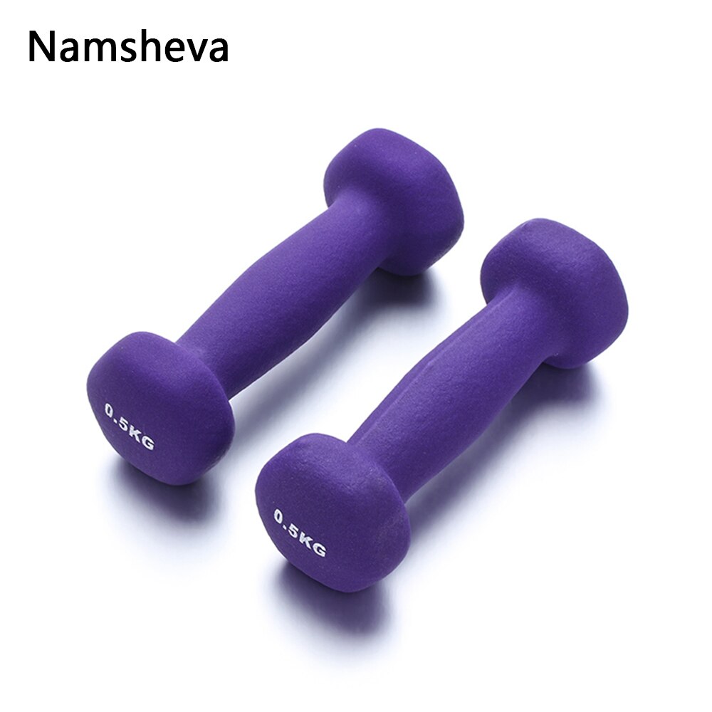 Namsheva mat haltères haltères haltère 2x0.5kg violet + 2x2kg Rose rouge