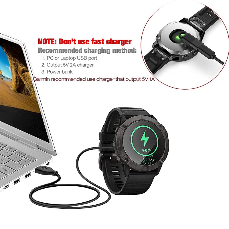  Oplader Adapter voor Garmin Forerunner 165 265 965 945 245 45 955 255 s 55 158 Venu 3 SQ2 Vivoactive 5/4 Type C Oplaadadapter
