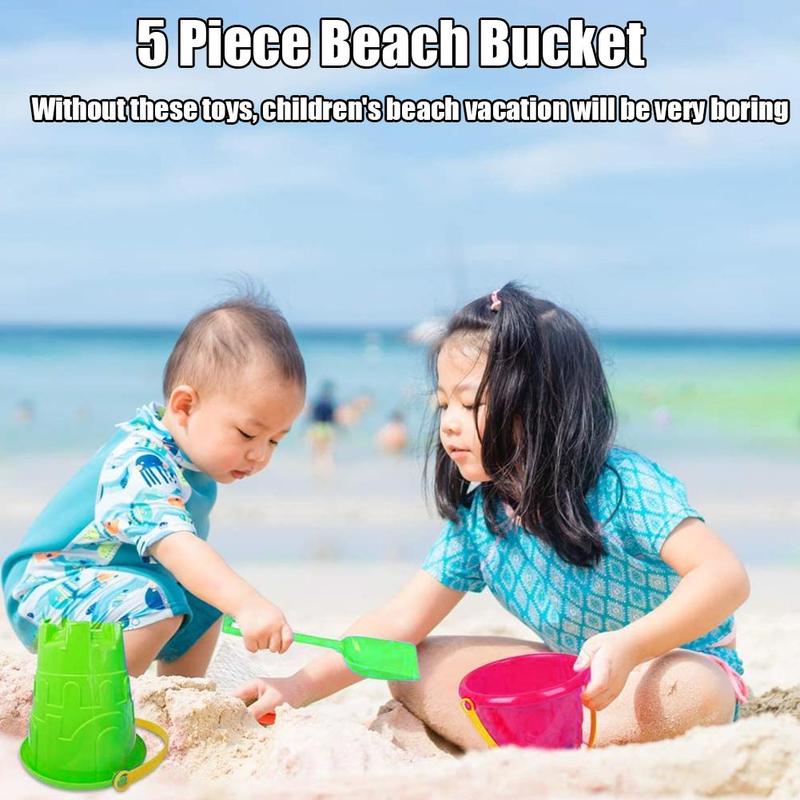 Juego de 5 unidades de pala tipo Castillo, pala, rastrillo, herramienta de agua, arena de verano, de playa, D2A8 de arena de Color para niños, juguetes para niños al azar