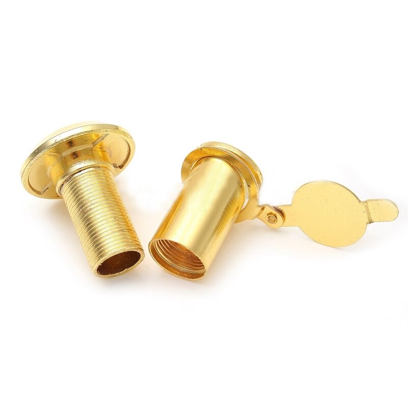 200 Degree Retractable 36-58mm Security Door Viewer Peephole Peep Hole Spyhole + Cover, Gold