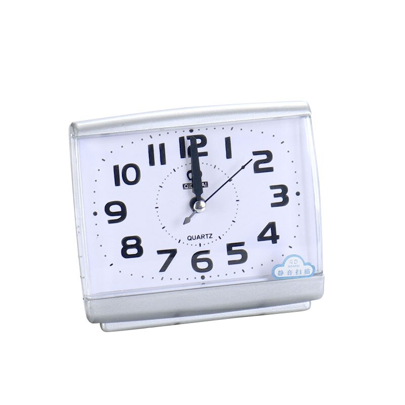 Silent Sweep Movement Alarm Clock Analog Table Clock Quartz Alarm Clock Sturdy Eco-friendly Durable Portable Square Decoration: White