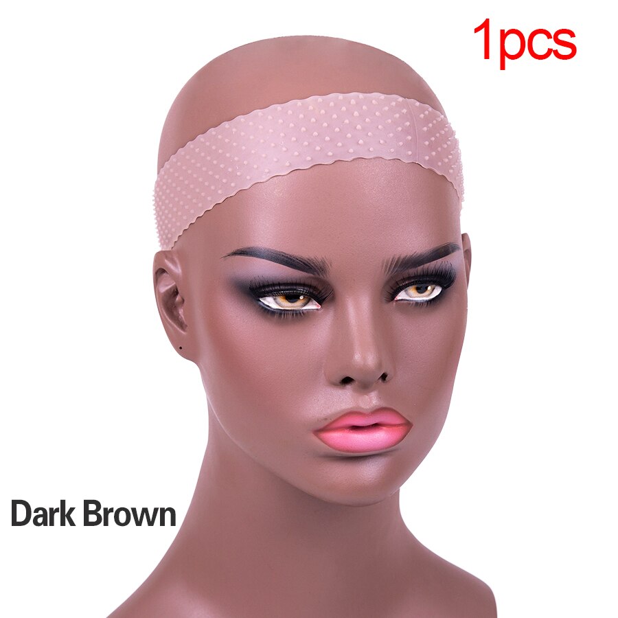 Alileader Silicone bande pour perruque gris rose blanc perruque Silicone bande pour l'usure perruques Transparent Silicone perruque bandeau: 1 pcs Dark Brown