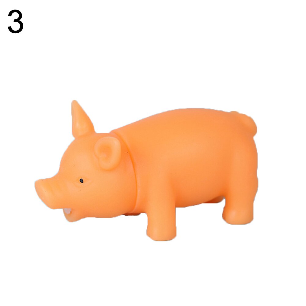 Funny Pig Squeeze Squeaky Sound Squeaker Adult Kids Vent Decompression Toy: Orange
