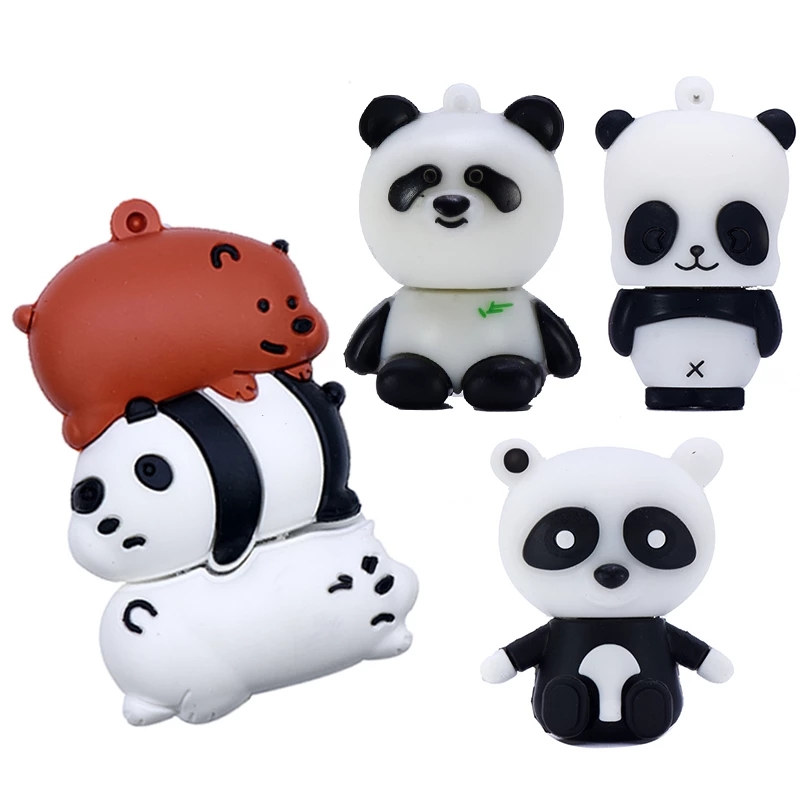 Pamięć USB Panda 64GB 128GB 256GB - Słodki Pendrive Zwierzęcy USB 2.0 Silikon