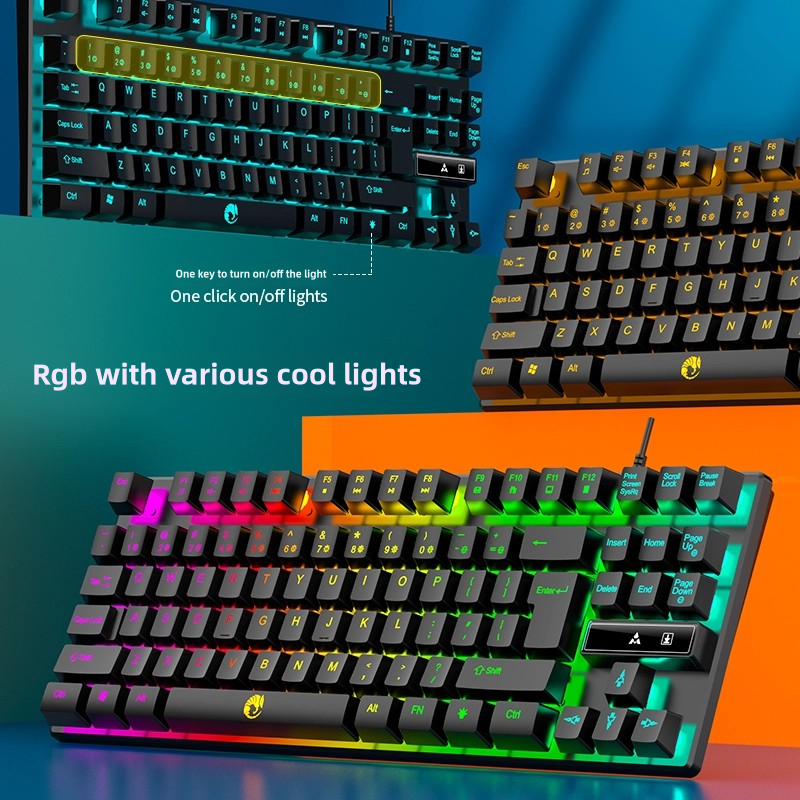 Leikui k87 Ergonomic Wired Keyboard，Mechanical Feel, Clear Tones for PC/Laptop/Windows/Mac