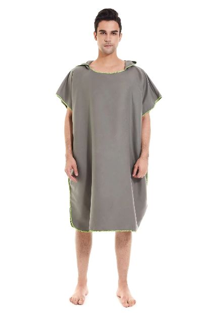 Surfponcho Aankleedhanddoek met capuchon Microvezel stranddeken Badhanddoek Zwemhanddoek Wetsuit Strandponcho: Blauw