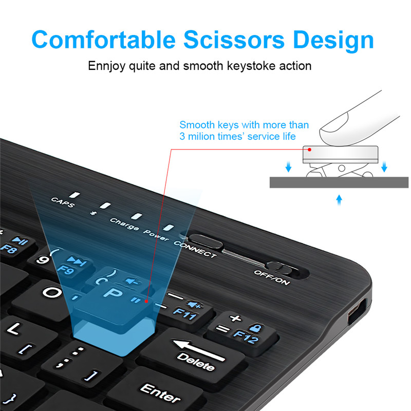 Bluetooth Keyboard Mini Wireless Keyboard Compatible with IOS Windows Rechargeable Keyboard for Mac ipad Phone Tablet Android