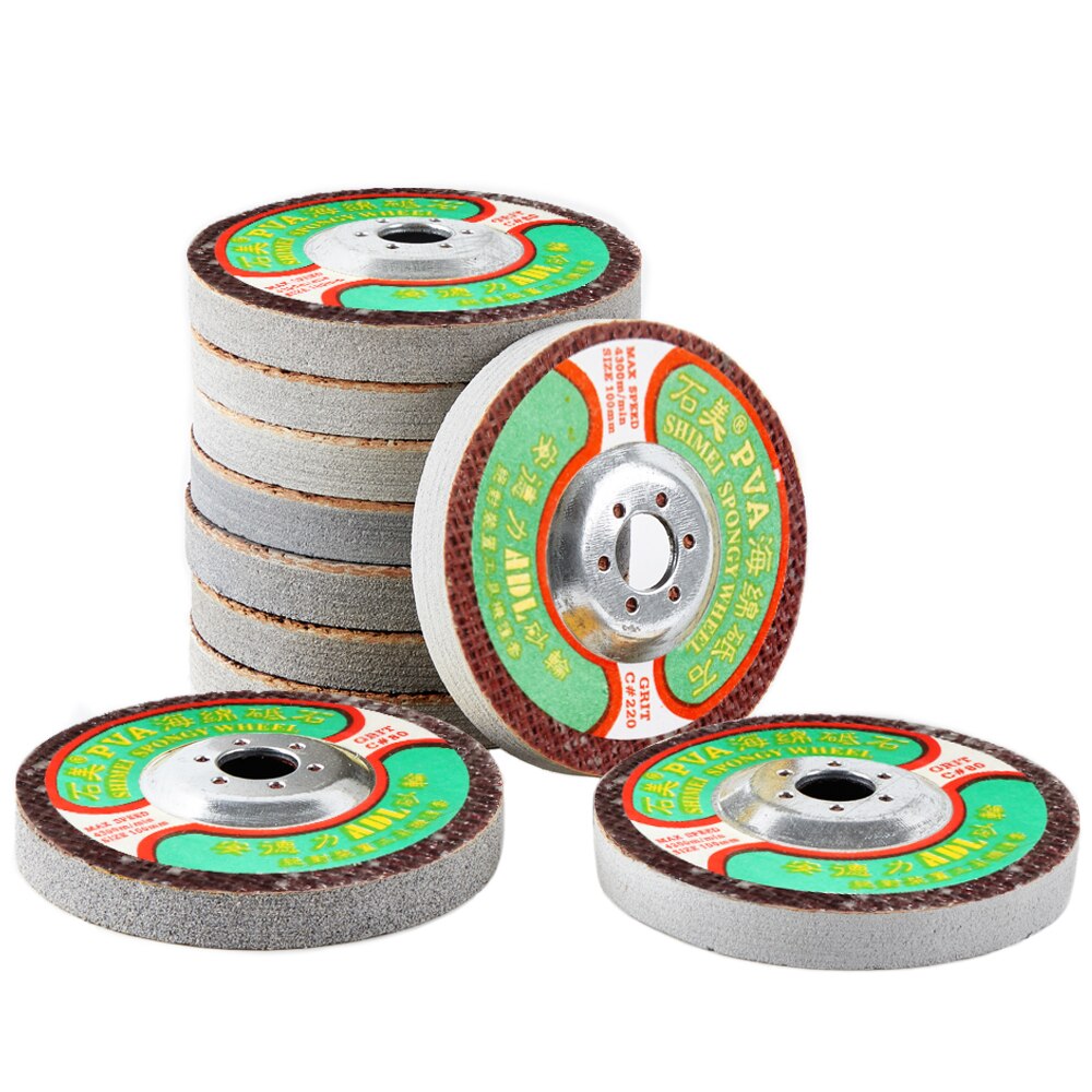 1 PC 4" PVA Spongy Grindstone Sponge Abrasive Grinding Wheel for Glass Stone Polishing