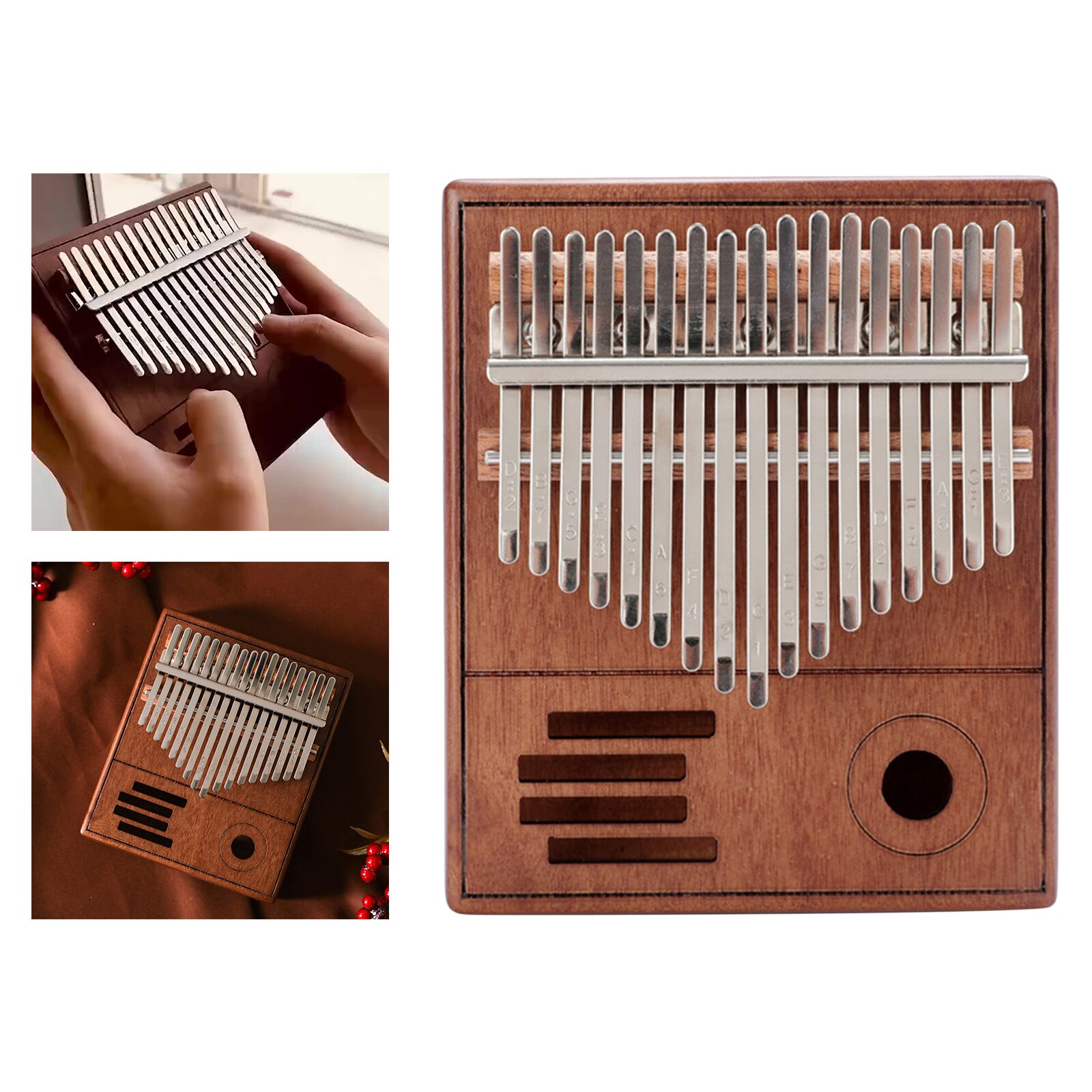 Kalimba-instrumento Musical de madera, Piano de pulgar Mbira Kalimba de 17 teclas para principiantes: Brown