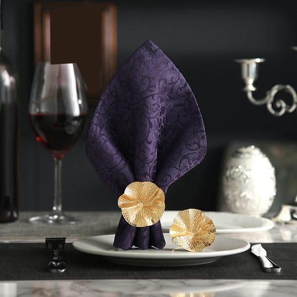 8 Stuks Metalen Lotusblad Servetring Restaurant Servetring Servet Gesp Sieraden Handdoek Ring Decoratie