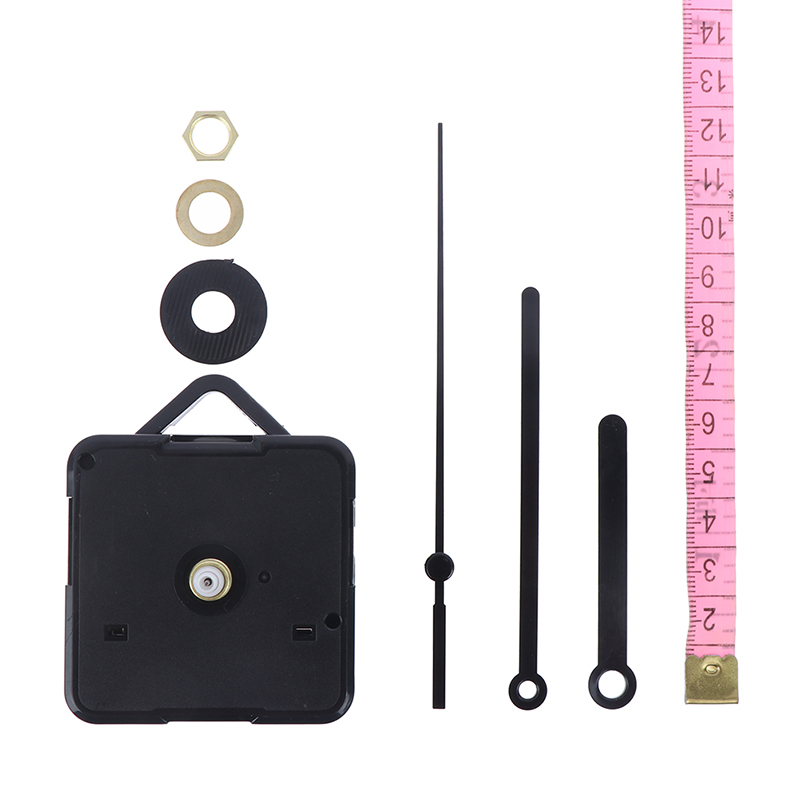 1 Juego de piezas de repuesto para reloj de pared, reloj silencioso con mecanismo de cuarzo, reloj de pared colorido, reparación de movimiento: Black