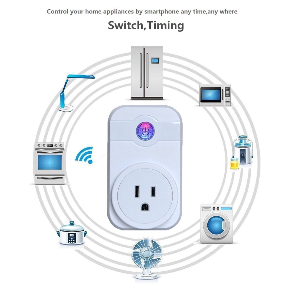 EU US UK Plug 2000W WIFI Smart Socket Home Automation Phone App Timing Switch 100-240V Wifi Socket Plug