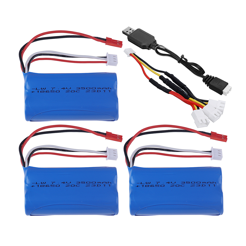 18650 7.4V 3500mAh Li-ion Battery With JST Plug 2S for UDIRC UD1601 UD1602 UD1604 UD1607 SG1603 SG1604 RC Flat Sports Car Toys​: Champagne