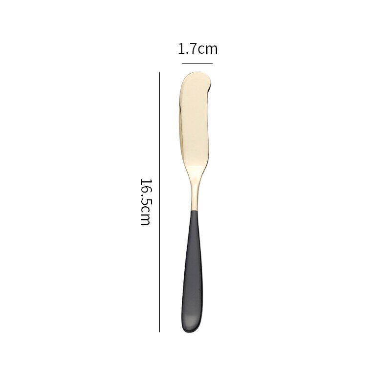 Stainless Steel Cheese Dessert Jam Spreaders Butter Knife Westen Cutlery Breakfast Tool Tableware Kitchen Restaurant Supplies: black