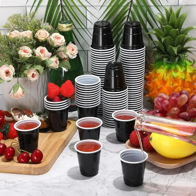 Copos plásticos descartáveis, 50-400 peças, mini copos multicoloridos para festa, churrasco, festa de natal, degustação, acampamento, piquenique