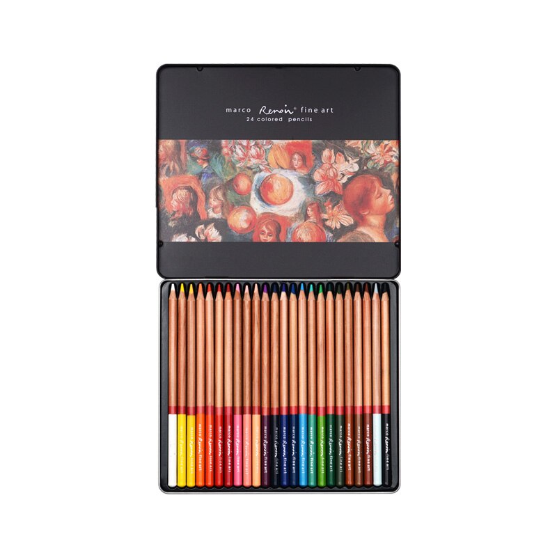 Marco Renoir 3100 Oil Colored Pencils Drawing Sketches Pencil 24/36/48/72/100/120 Colour Art Painting Pencil School Supplies