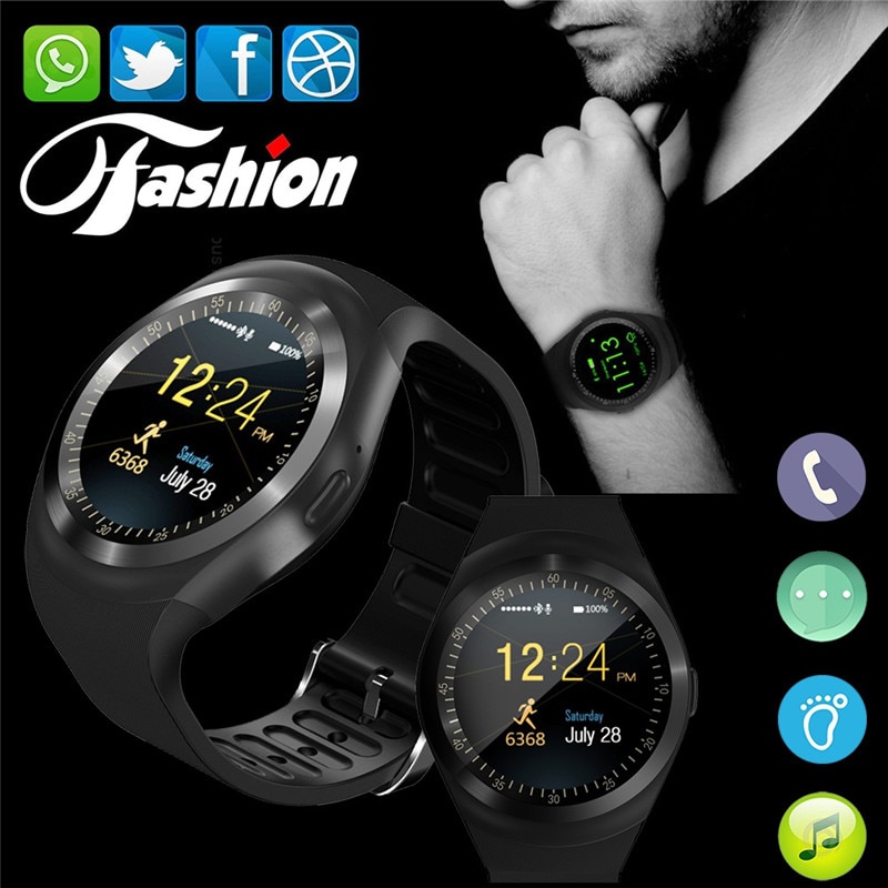 Y1 montre intelligente Bluetooth Relogio Android Smartwatch prend en charge la carte Nano SIM et la carte TF montre intelligente unisexe
