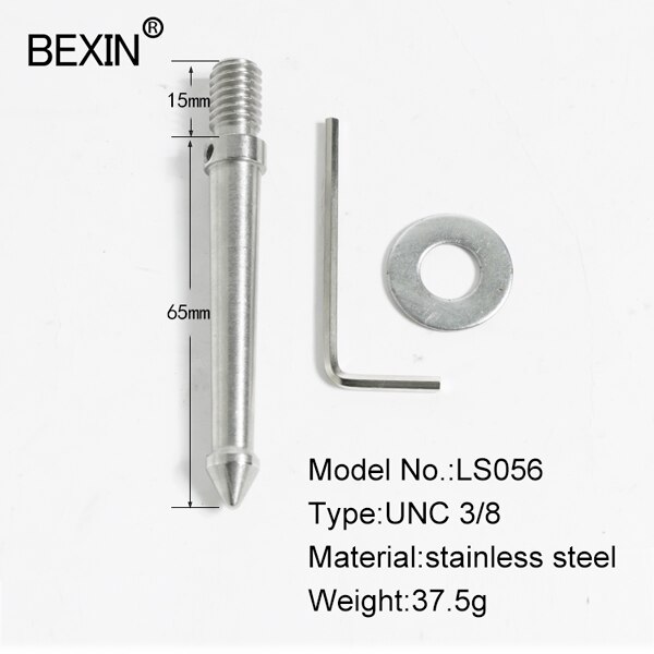 Universal 120mm 65mm 3/8 Inch Tripod Replacement Foot Spike For Bogen Manfrotto Gitzo Benro RRS SIRUI Tripod Monopod Mount: LS056