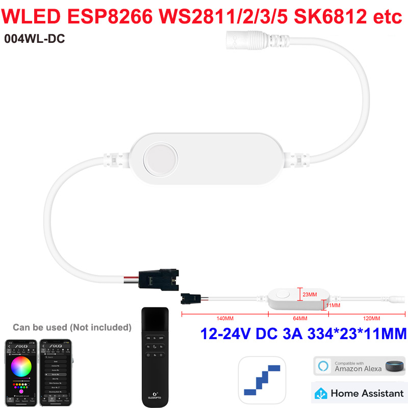 1-10WLED GLEDOPTO RGB Strip Lights with Mic LED Controller ESP32 Music Dynamic Modes for WS2811 WS2812B SK6812 WS2813 WS2815 DIY: Gold / 44