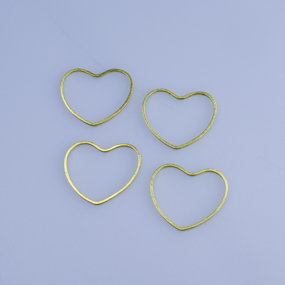 10Pcs Raw Brass Heart Charms Earrings Pendants Circle DIY Jewelry Component Findings Supplies for Necklac Making