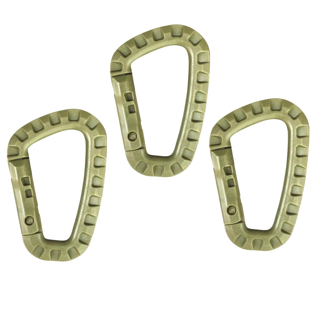 3Pcs D Shape Small Strong Light Plastic Carabiner Clip with Spring-Loaded Gate for Hiking Outdoors