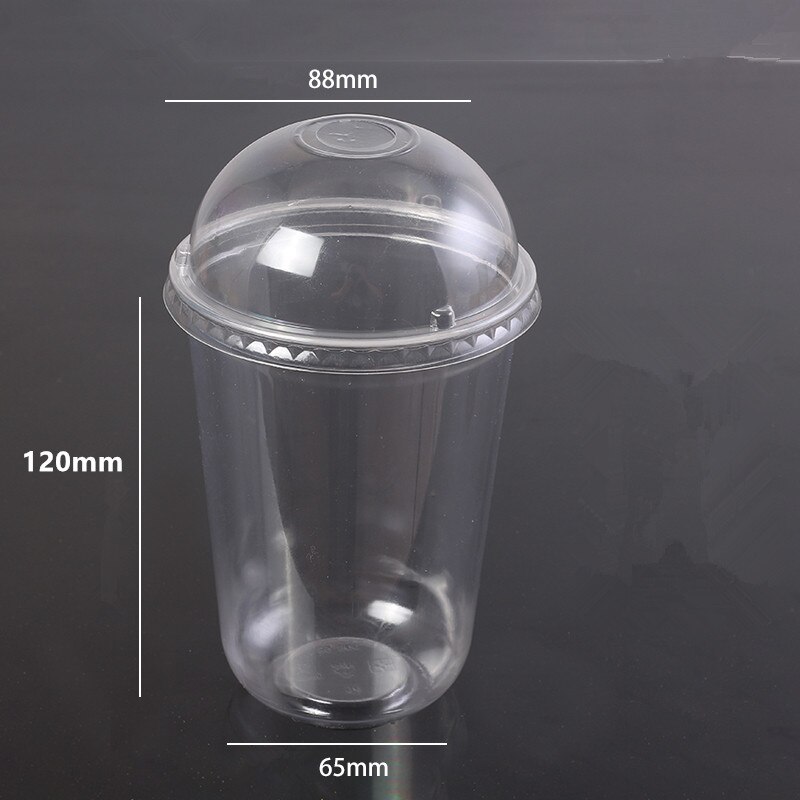 50pcs Disposable plastic cups for drinking 500ml juice coffee takeaway packaging cups with heart stopper lids party favor: 8