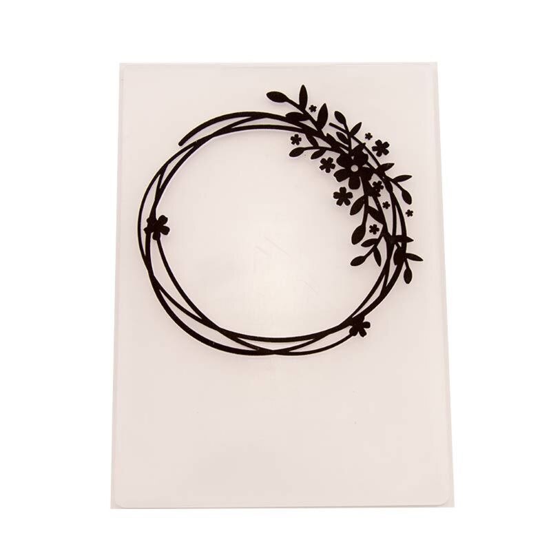 Plastic Embossing Folder Template DIY Scrapbook Photo Album Card Wreath Crafts
