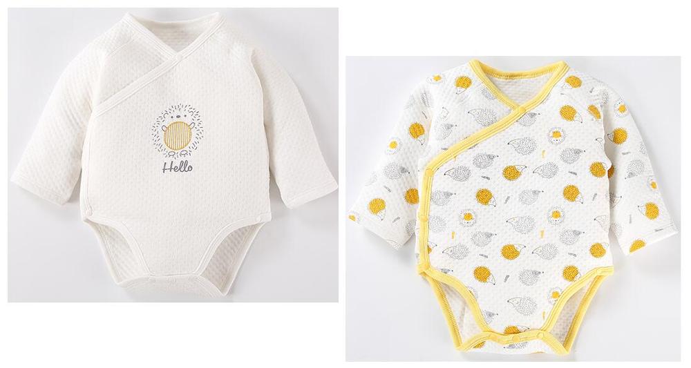 Baby 2 stuks verpakking kleding kinderkleding jumpsuit baby rompertjes meisjes jongenskleding kinderkleding 100%  katoenen baby overalls: 2 stuks gele set / 24m
