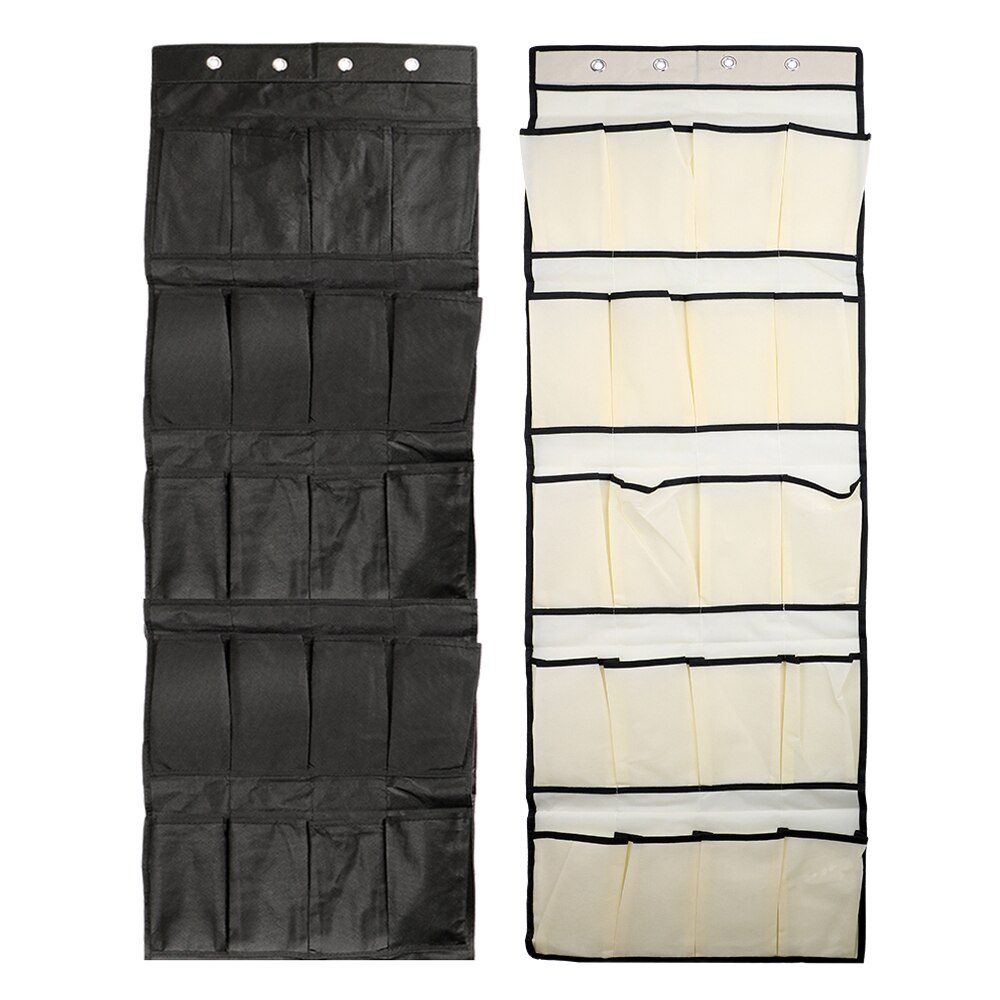 Space Saver for Wardrobe Wall Door Back 20 Grid Foldable Hanging Bag Underwear Sock Tie Shoe Hanging Storage Organizer Free Nail