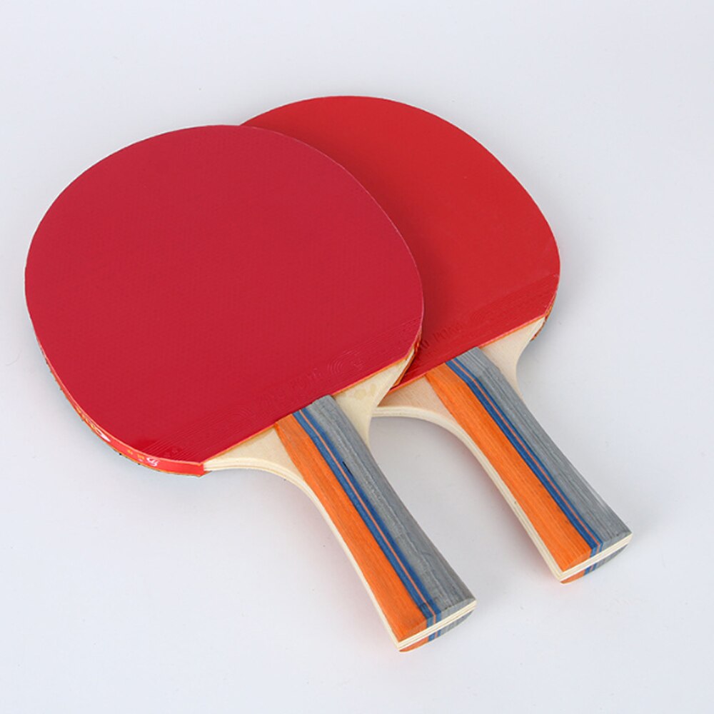 Portatile ping-pong pipistrello Racchetta Da ping Pong con 3pz Palle Lunghe lama di Gomma della Maniglia Manico Corto Carbonio ping Pong Racchette