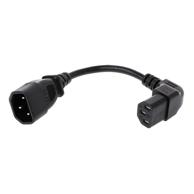 Male to Female C14 C13 PLug PDU Extension Power Cable Connector Right Angle