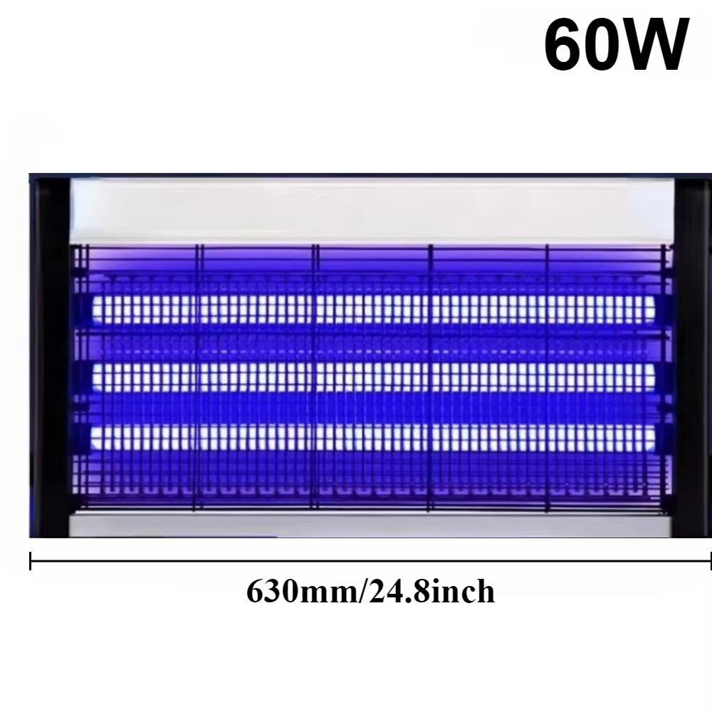 Lámpara antimosquitos de descarga eléctrica de 3 tubos, eficiente y silenciosa, 15/30/60W, luz LED repelente de mosquitos para interiores y hogares y restaurantes: Colorful / enchufe europeo