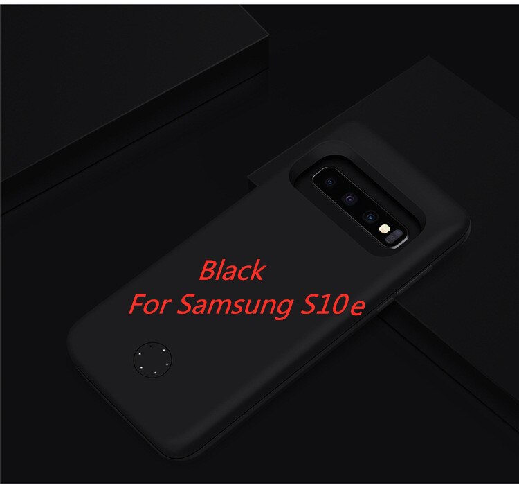 Portable Phone Battery Power Case For Samsung S10 Plus Backup Battery Charger Cover For Samsung S10/Samsung S10e Power Bank Case: Black For S10e