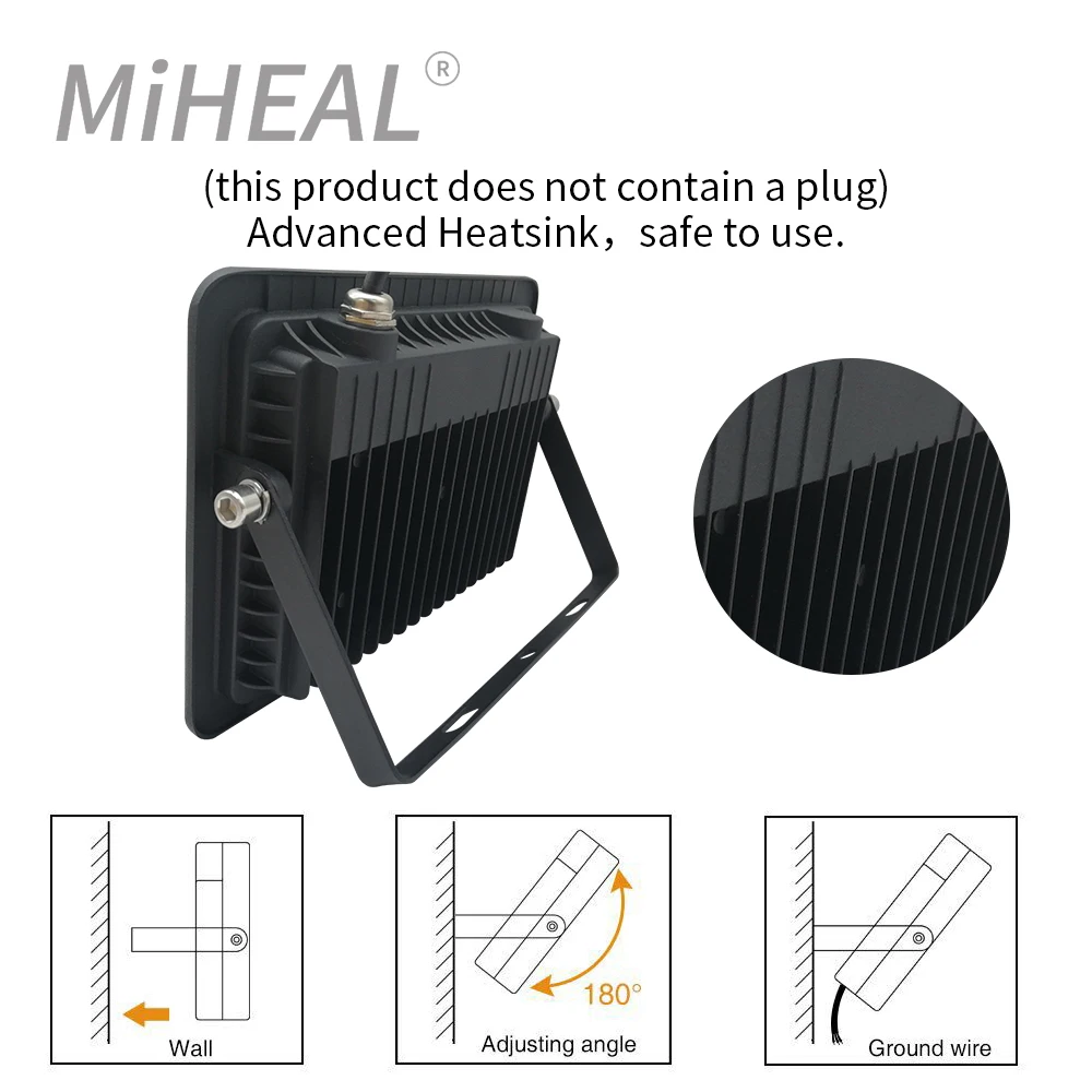 Éclairage industriel à LED, 10W 20W 30W 50W 100W, 110V/220V, sécurité extérieure, budgétaire de paysage, applique murale, lampe de travail IP68