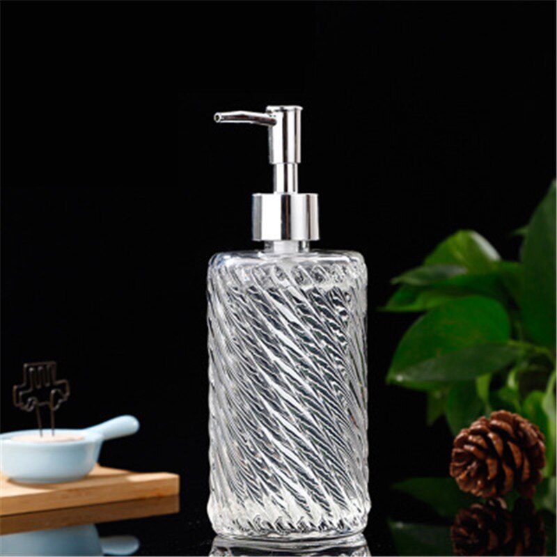 400Ml Zeep Fles Badkamer Transparante Opslag Flessen Douche Hervulbare Glazen Fles Shampoo Druk Fles Zeepdispenser: C