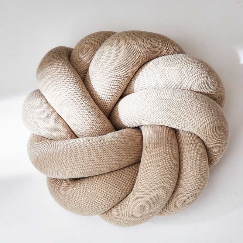 Nordic knot kudde knut kudde kudde knut dekor tupplur kudde knut heminredning nordisk barnrum dekor 25 x 25cm: Kamel