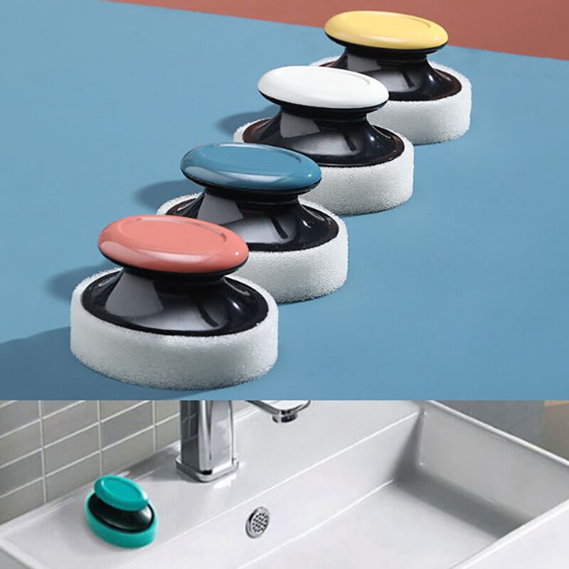 Diy Cleaning Sponge Long Handle Brush Eraser Magic Sponge for Dishwashing Kitchen Toilet Bathroom Wash Cleaning Tool Accessory