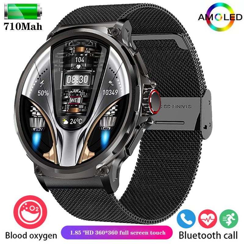 Nowy 1.85 ultra HD Bluetooth połączenie sprytny zegarek mężczyźni sport zdatność tor pulsometr 710mAh Smartwatch dla Huawei Xiaomi: zielony