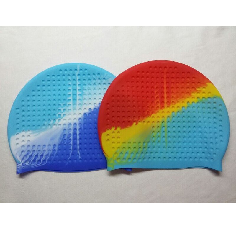 100% Silicone Swimming Cap Men Women Unisex Swim Pool Swimming Caps Non-toxic High Elastic Free Size Adults Surfing &amp; Diving Hat