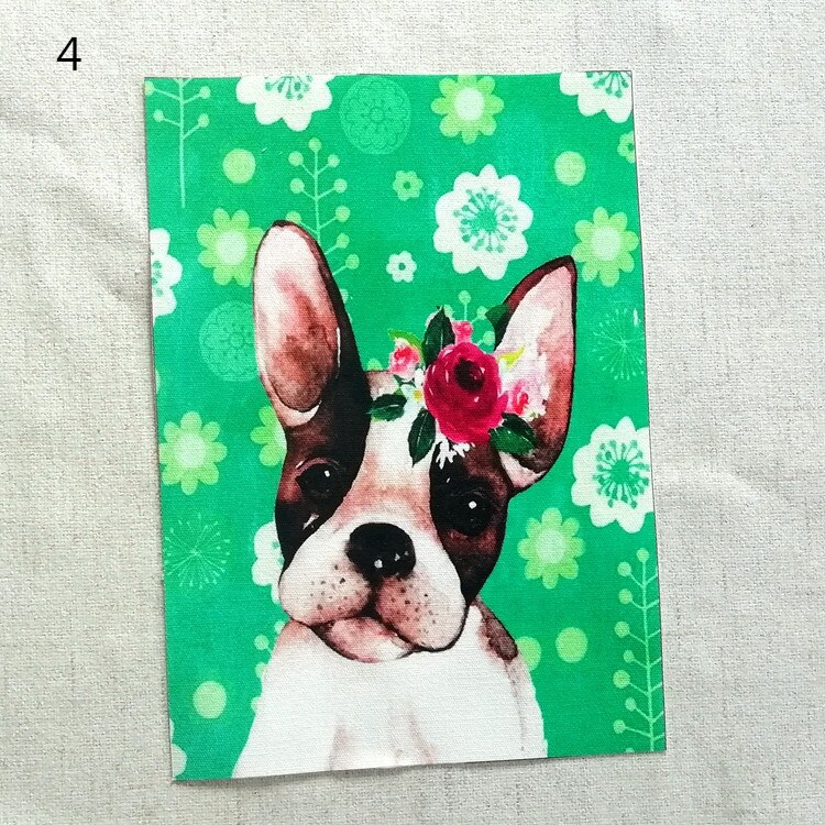 Schattige Puppy Hond Hand Geverfd Doek Digitale Bedrukte Stof Handgemaakte Diy Patchwork Quilten Canvas Katoen Linnen Stof 15X20cm 6Pcs