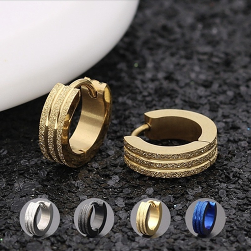 Earrings Men&#39;s Round Titanium Steel Earrings Men&#39;s Jewelry Accessories Hipster Rock Style Punk Circle Earrings for Men